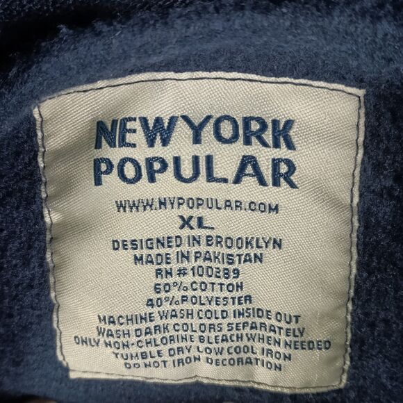 New York Popular Michigan Full Zip Hoodie Spellout Stitched Men’s XL - Picture 2 of 7